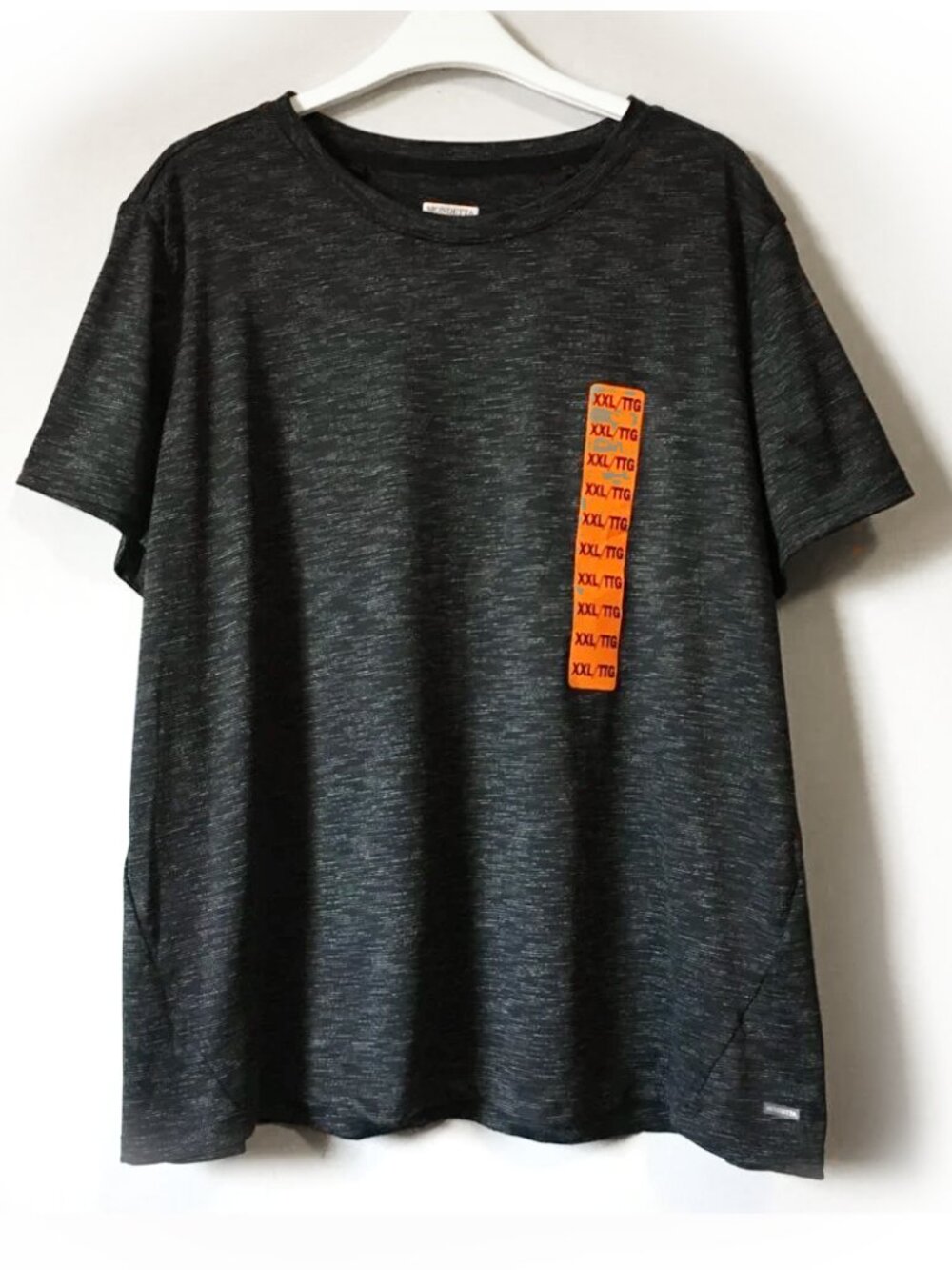 NWT Mondetta Performance Driven Athletic Tee XXL Dark Heathered Grey, White NEW